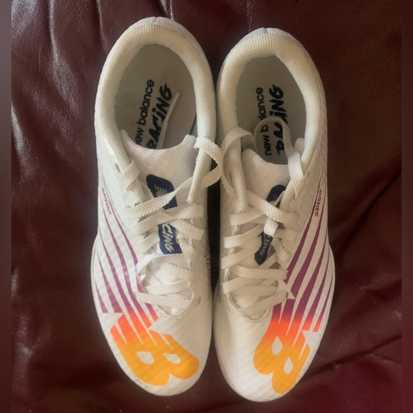 New Balance SD100v4 Track & Field Sprint Racing Spike White & Apricot; Size 5 - Picture 7 of 13